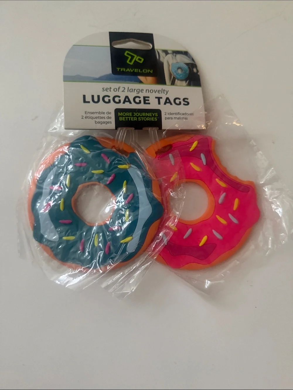 Travelon Donut Luggage Tags - Teal & Hot Pink